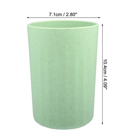 Bathroom Smooth Lines Wheat Straw Toothpaste Tumbler Green 4.09''x2.80'' - Picture 4 of 6